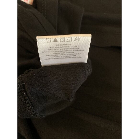 Cozy Earth T-Shirt Large Black Bamboo Pocket Crewneck Short Sleeve Soft Tee - Picture 7 of 7